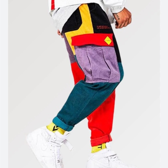 sirqlo Other - Streetwear Colorblock Cargo Pants EUC